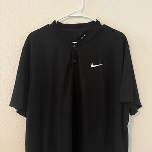 Nike Men's Black Victory Blade Collar Polo with White Logo
